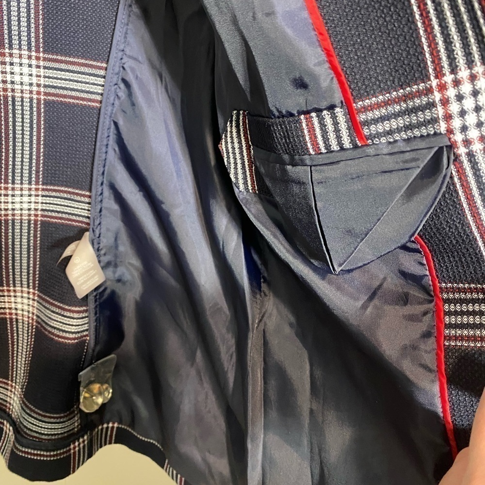 Tommy Hilfiger Tartan/Plaid Navy Blazer - Picture 3 of 9